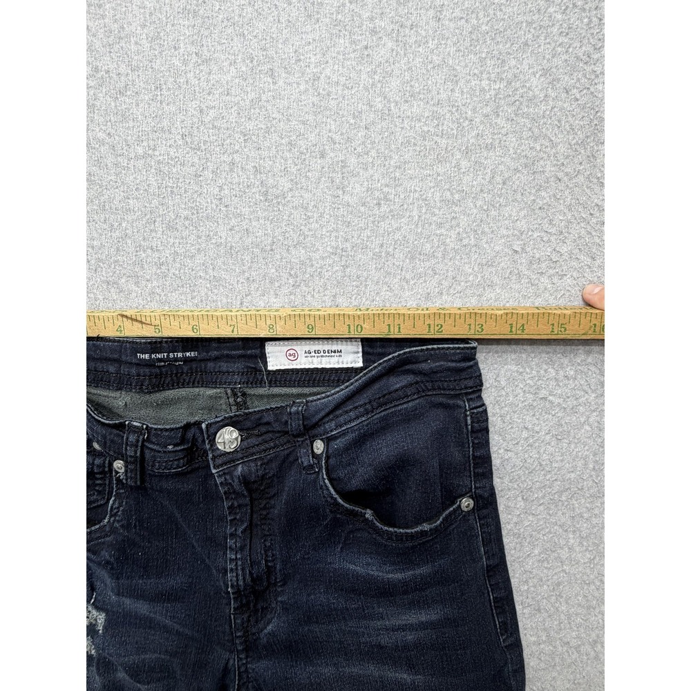 AG Adriano Goldschmied‎ Jeans Youth 14 Blue Knit Stryker Straight Ripped Denim - Picture 5 of 14